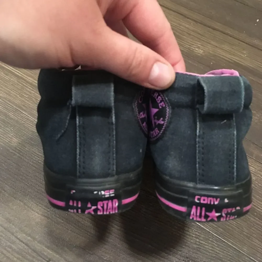 Chuck Taylor Converse All Star black and purple kids 2 90’s skater shoes